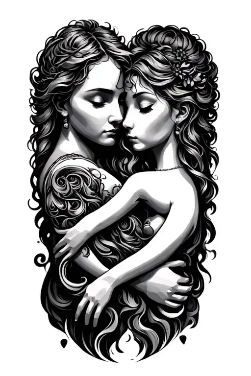 Father Mother Daughter Symbol Intertwined