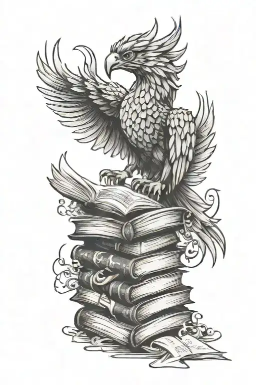 Harry Castle Coming Out Of Books With Phoenix