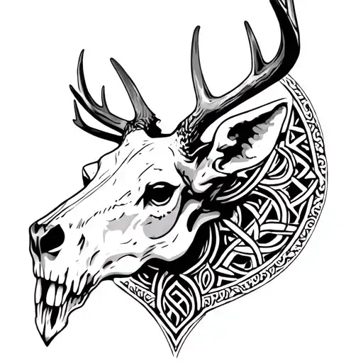 Deer Skull With Triquetra