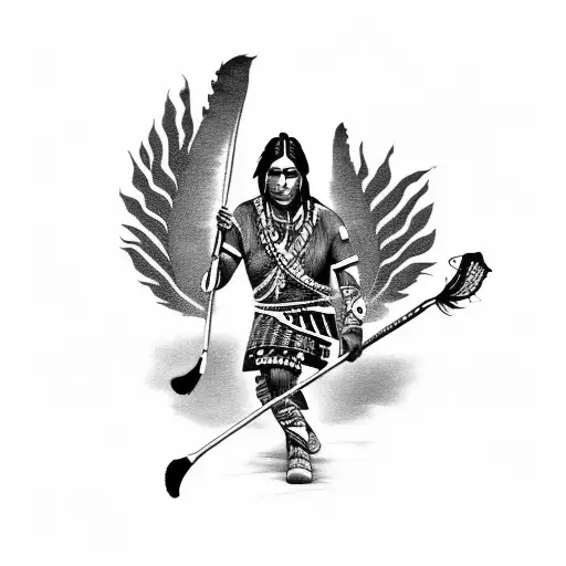 Native American Playing Lacrosse