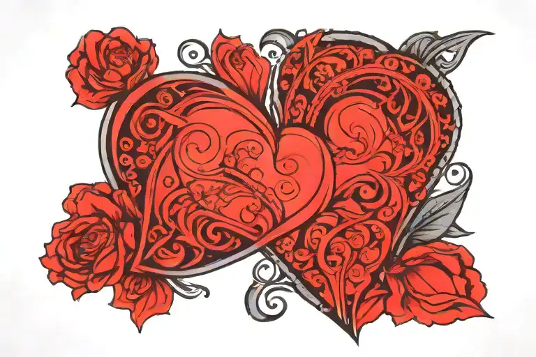 Plain Red Heart Shape