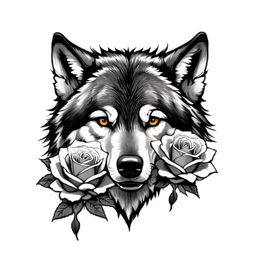 Wolf Family Of 3 Roses