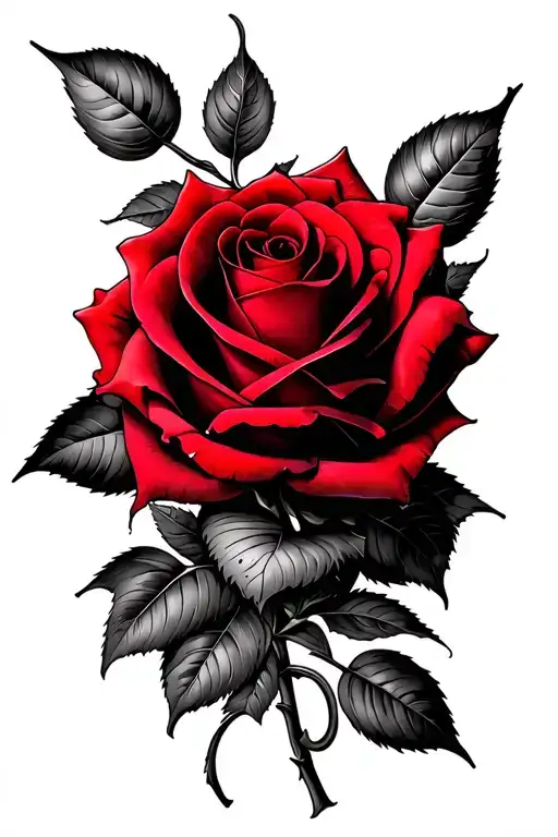 Vjordan With Red Rose Wrapped Around