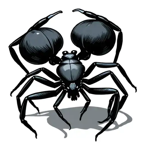 Very Simple Black Widow With Eight Very Lengthy Legs And A Very Small Body