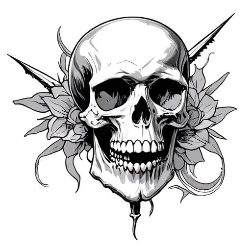 Skull Psiko Wrriten Under