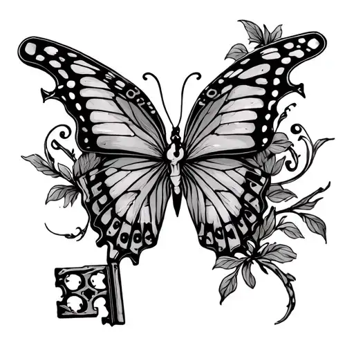 Skeleton Key My Sisters Keeper Butterfly Knife Surrounded