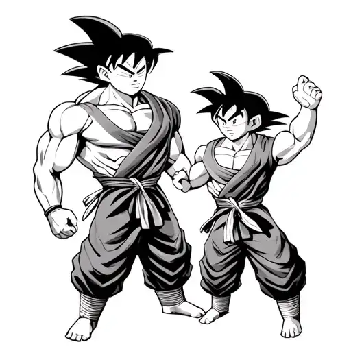 Father And Son Goku From Dragon Ball