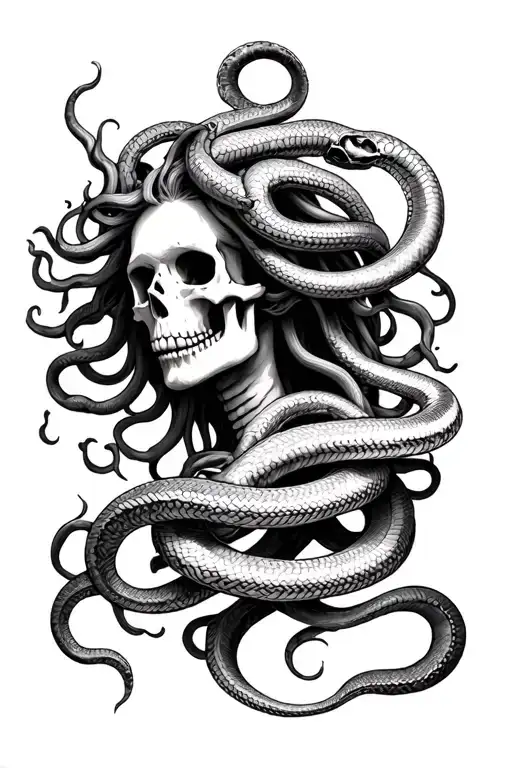 Medusa With Skeleton Snakes