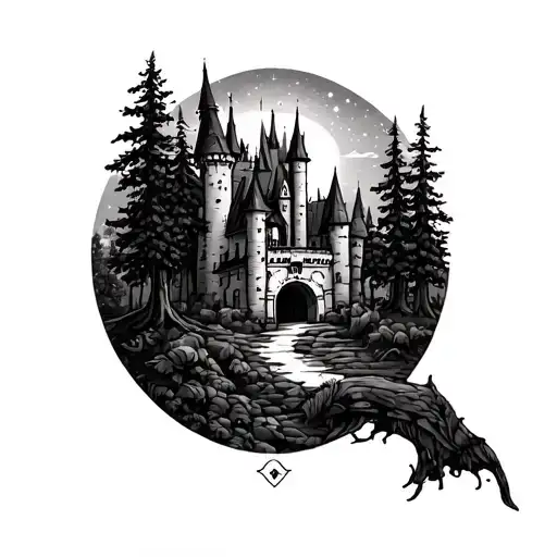 Castle And Forest Scene