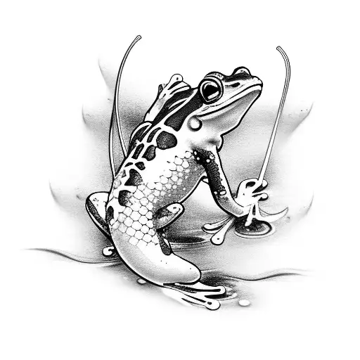 Japanese Frog Riding A Koi