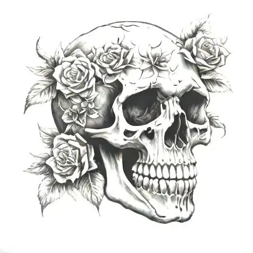 Flowers Skull Fingers