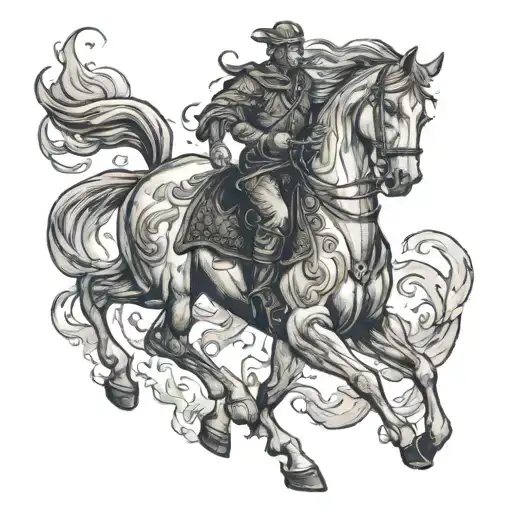 Lord On Horse Traveling Through Fire Coming Toward Me