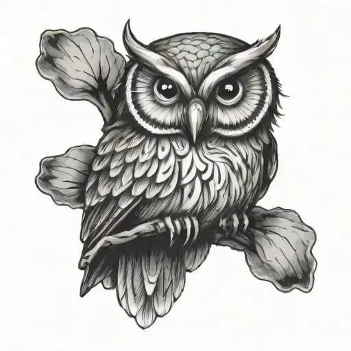 Owl Which Is Clam And Sitting Alone