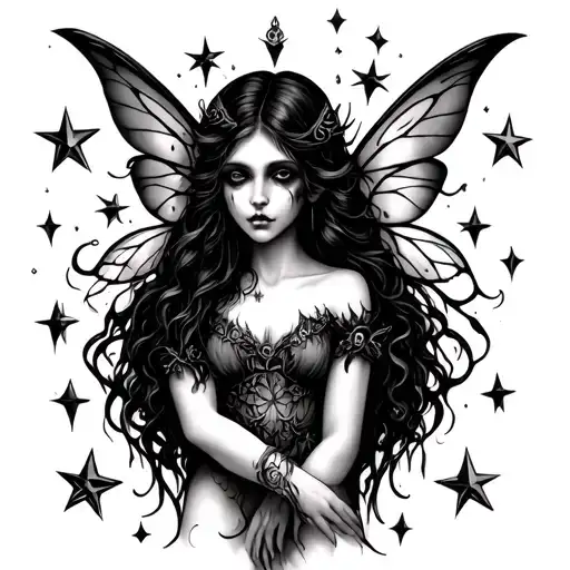 Four Point Stars And A Fairy All Creepy