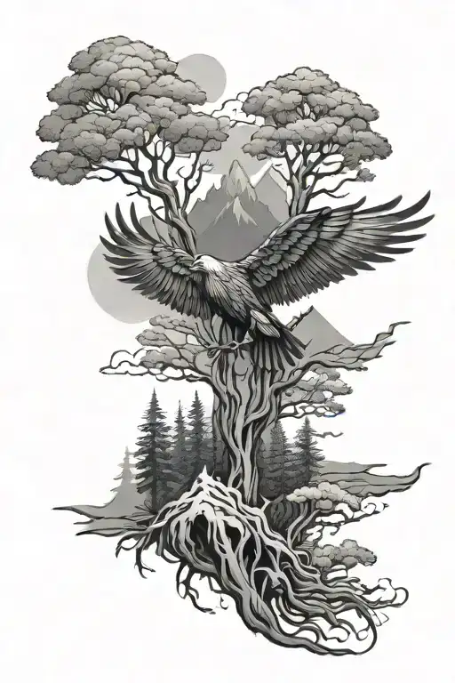 Forest And Mountains Rising Phoenix