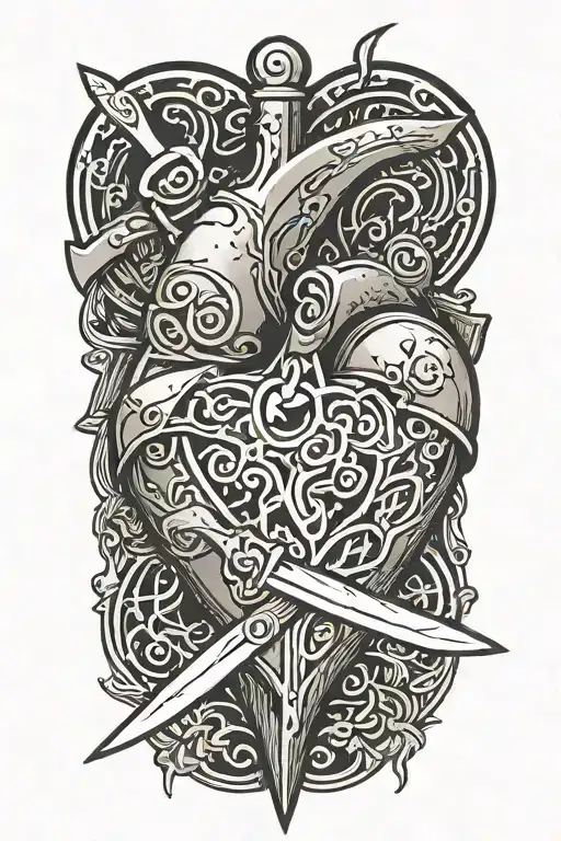 Heart With Knife Piercing