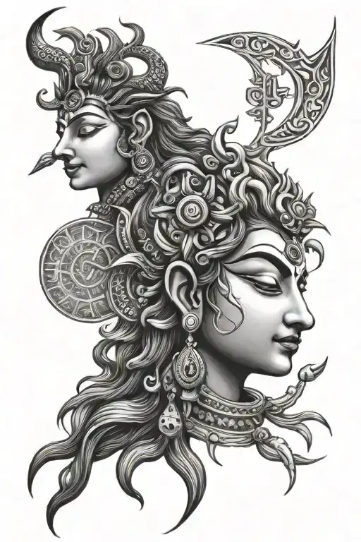 Shiva Trisulam Sun Moon Tattoo Generate