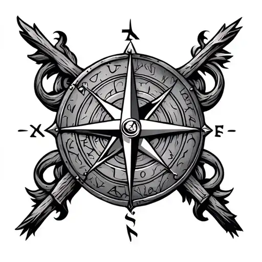 Viking Shield Runes Compass Thigh