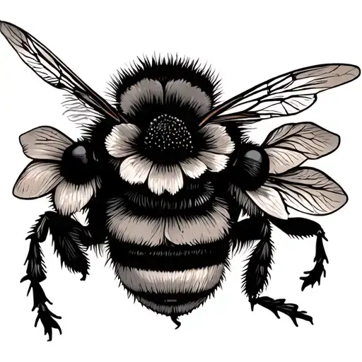 Bumble Bee With Flower