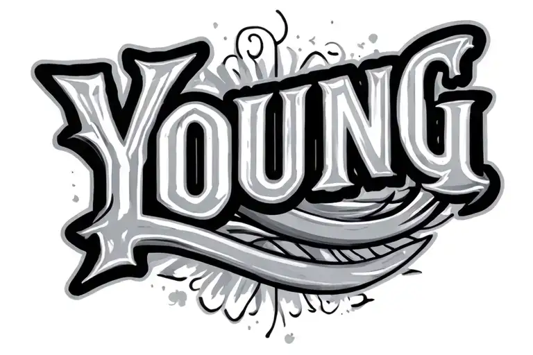 The Word Young In A Nice Font
