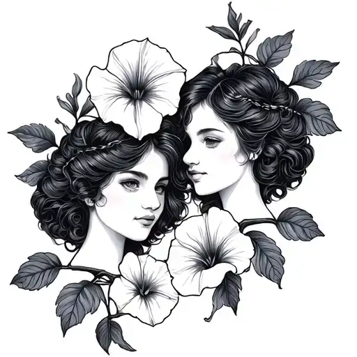 Twins In Morning Glory Vine