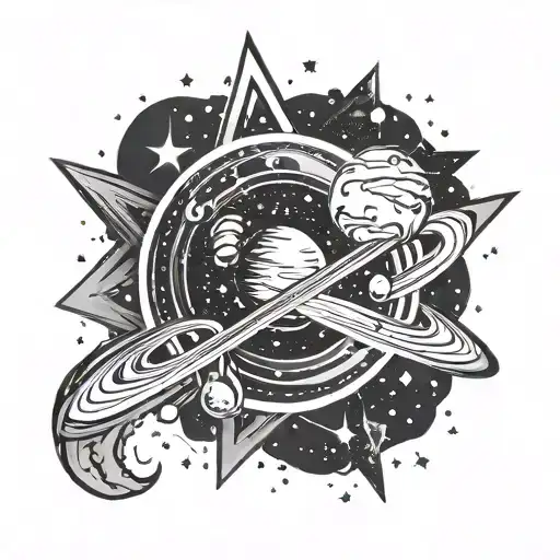 Design A Tattoo Of A Galaxy With Each Star Representing A Different K-pop Fandom Symbol