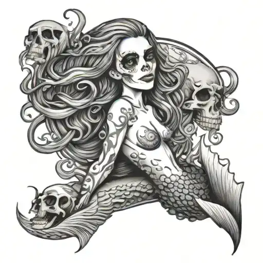 Mermaid With A Skull