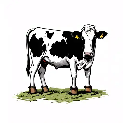 Dairy Cow With Wooden Shoes Instead Of Spots