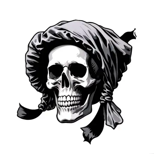 Skull Wearing Bonnet