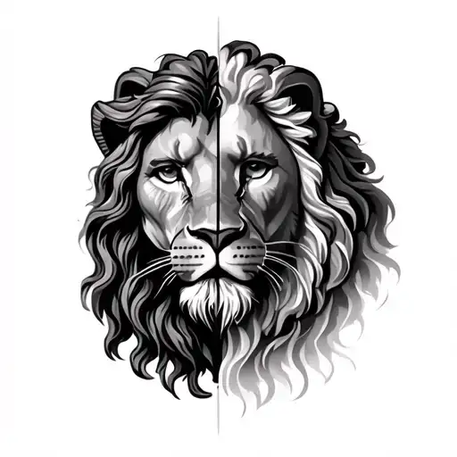 Half Jesus Half Realistic Lion