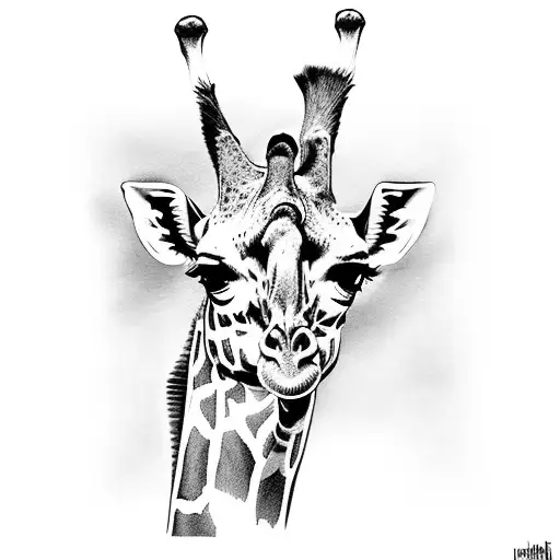 Realistic Full Body Giraffe With African Background