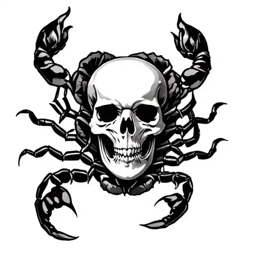 Skull Rose Scorpion Rats Sleeve Greyscale