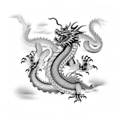 Chinese Dragon Fierce Wise