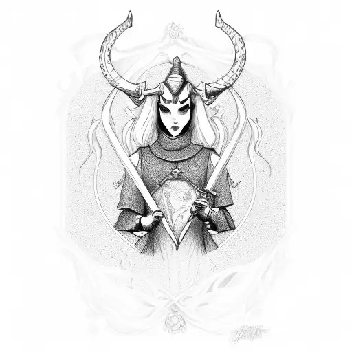 Capricorn Goth Girl In Medieval Vintage Frame