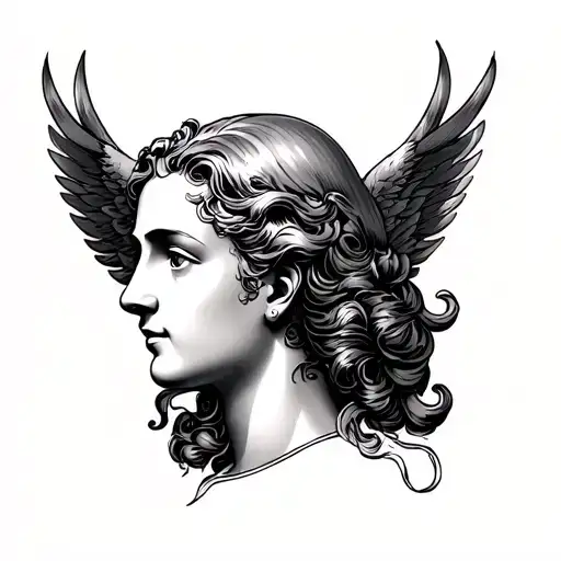 Michelangele's Head With The Love Sign