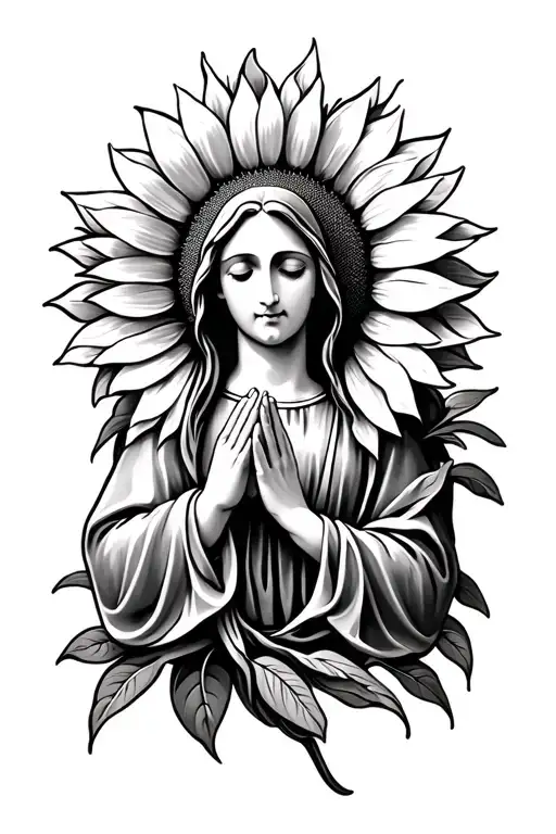 Sunflower Virgin Mary Praying