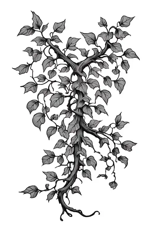 Strait Line Ivy Vines Growing