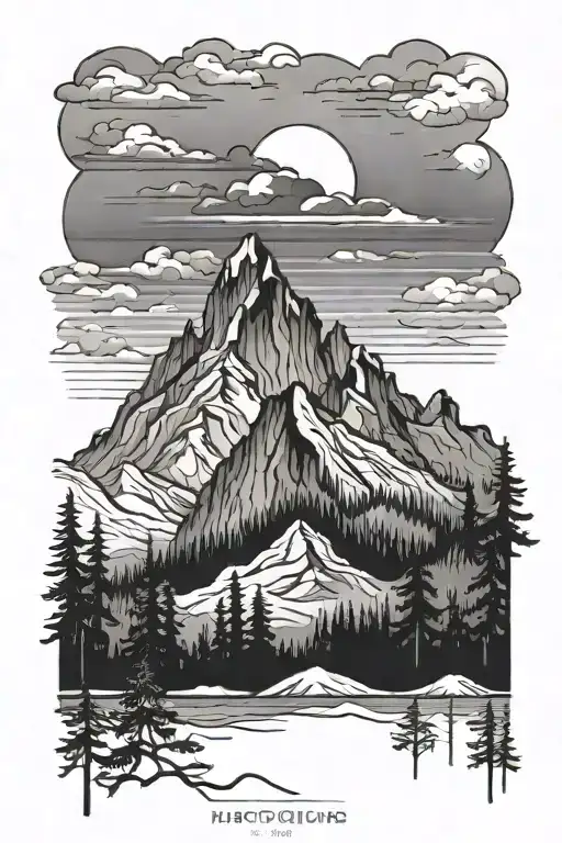 Sunset Mountains Forest