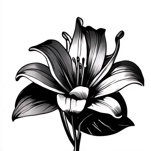 Sternum Tattoo With Lily Flower In The Middle