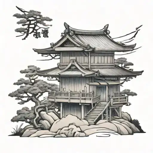 Japanese House With Samurai Sword