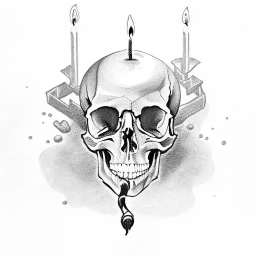 Candle Up A Skull Up An Eye