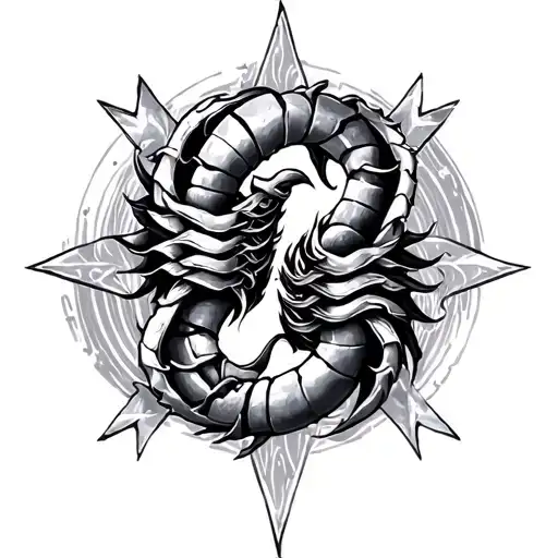 Aquarius And Scorpio Symbol Intertwined