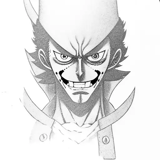 Zorro From One Piece In Nordic Style And Black And White