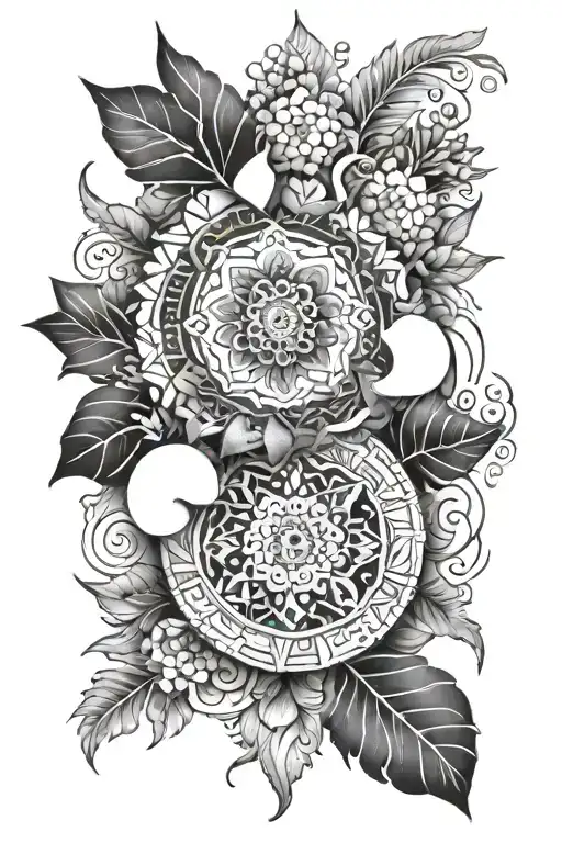 An Intricate Mandala Design Incorporating Elements Of Nature Like Animals And Plants