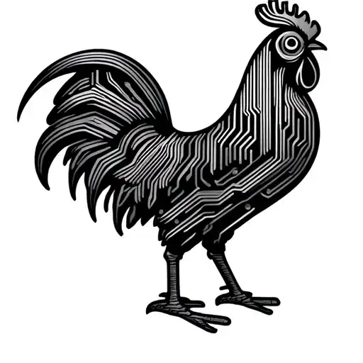 Rooster Shape Using Circuit Board Tracks Forming