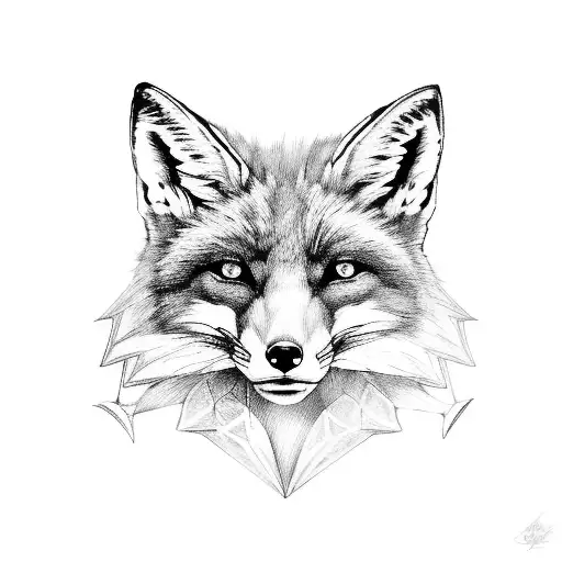 Fox With Dragon Skin Clock In The Middle