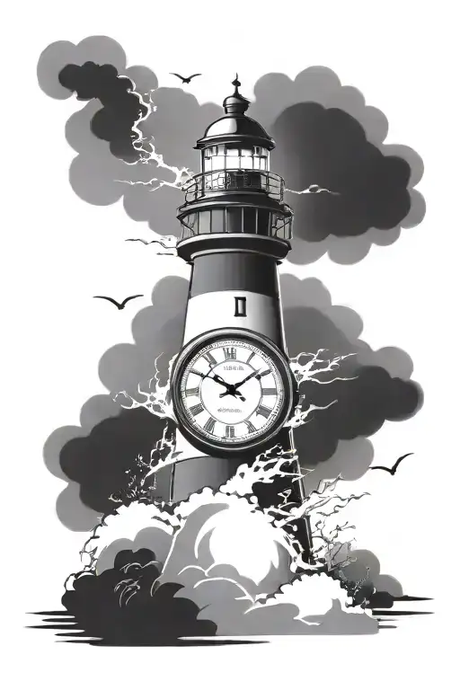 Lighthouse Storm Clock