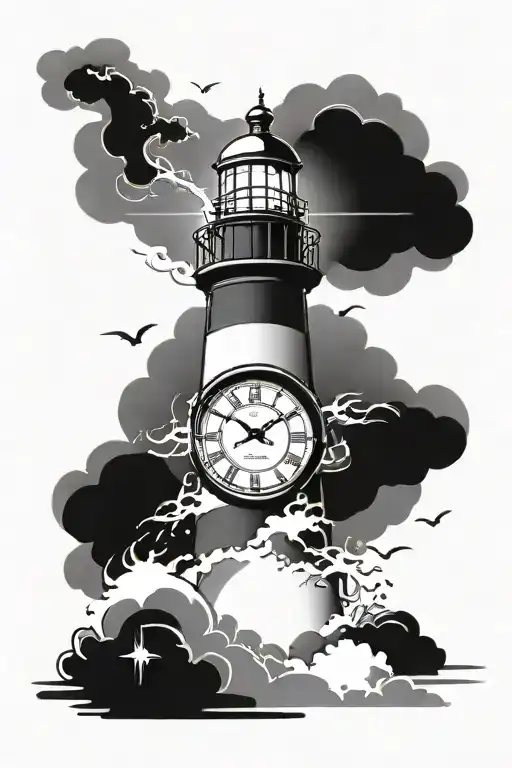 Lighthouse Storm Clock