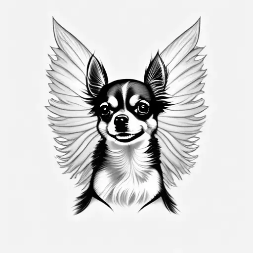 Long Hair Chihuahua With Fairy Wings