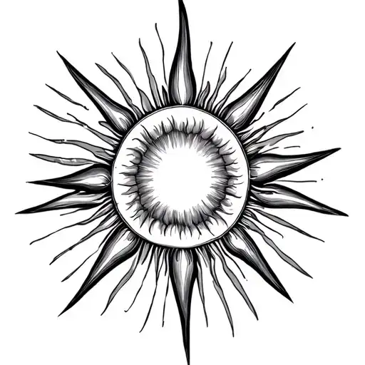 Sun With 3 Rays Coming